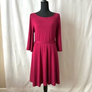 Fit & Flare Jersey Dress from SOMA Bell Sleeves Side Steam Pockets Size M